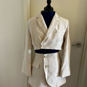 2 pc cropped ladies suite. Hand made. Fully lined, measurements are in pictures.